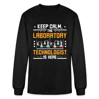 Keep calm the laboratory technologist is here - Men's Long Sleeve T-Shirt - black - Front