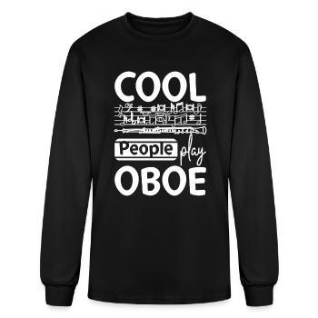 Cool people play oboe - Men's Long Sleeve T-Shirt - black - Front