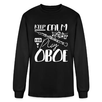 Keep calm and play oboe - Men's Long Sleeve T-Shirt - black - Front