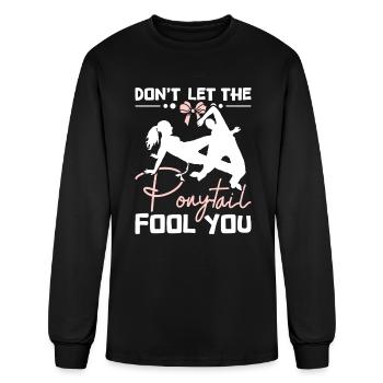 Don't let the ponytail fool you Capoeira girl - Men's Long Sleeve T-Shirt - black - Front