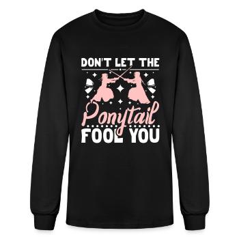 Kendo girl don't let the ponytail fool you - Men's Long Sleeve T-Shirt - black - Front