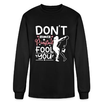 Krav maga girl don't let the ponytail fool you - Men's Long Sleeve T-Shirt - black - Front