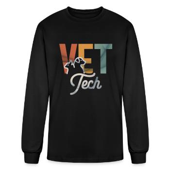 Funny Vet Tech Art Men Women Veterinarian - Men's Long Sleeve T-Shirt - black - Front