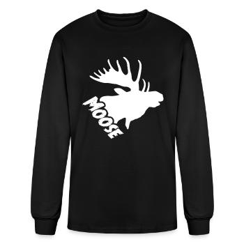 Moose Head Shirt - Men's Long Sleeve T-Shirt - black - Front