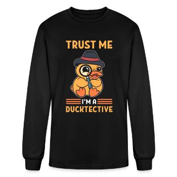 Détective Duck détective privé - T-shirt à manches longues Homme - noir - Devant