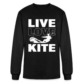 Love Kitesurfing Kite Flyer - Men's Long Sleeve T-Shirt - black - Front