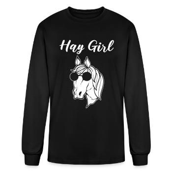 Hay Girl Equestrian - Men's Long Sleeve T-Shirt - black - Front