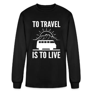 To Travel Is To Live Tourist - Men's Long Sleeve T-Shirt - black - Front