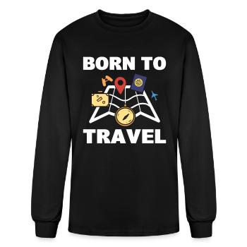 Born To Travel Tourist - Men's Long Sleeve T-Shirt - black - Front