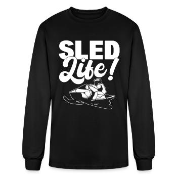 Sled Life Sled Dog Guide - Men's Long Sleeve T-Shirt - black - Front