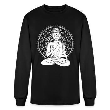 Meditating Buddha Meditation Coach - Men's Long Sleeve T-Shirt - black - Front