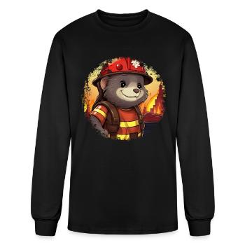 Mole Firefighter - Men's Long Sleeve T-Shirt - black - Front