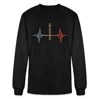 Flute Heartline - Men's Long Sleeve T-Shirt - black - Front