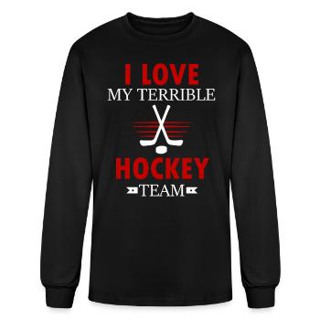 I love my terrible hockey team - Men's Long Sleeve T-Shirt - black - Front
