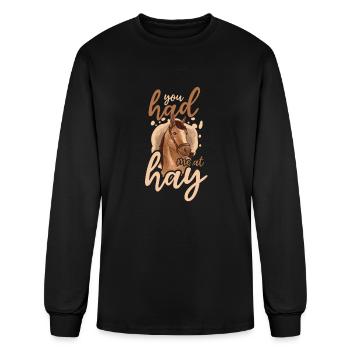 Horse Lover Had Me At Hay - Men's Long Sleeve T-Shirt - black - Front