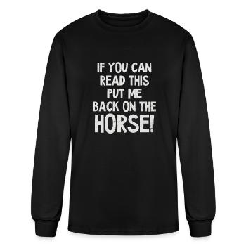 Horse Lover Can Read This Put Back On Horse - Men's Long Sleeve T-Shirt - black - Front