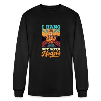 Model Railroad Hang Out With Models - Men's Long Sleeve T-Shirt - black - Front