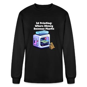 3D Printing 3D Printing Money Becomes Plastic - Men's Long Sleeve T-Shirt - black - Front