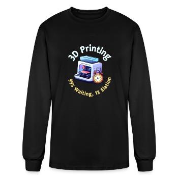 3D Printing 3D Printing 99% Waiting 1% Elation - Men's Long Sleeve T-Shirt - black - Front