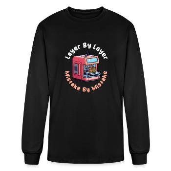3D Printing Layer By Layer Mistake By Mistake - Men's Long Sleeve T-Shirt - black - Front