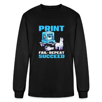 3D Printing Print Fail Repeat Succeed - Men's Long Sleeve T-Shirt - black - Front