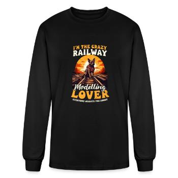 Model Railroad Crazy Railway Modelling - Men's Long Sleeve T-Shirt - black - Front