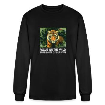 Wildlife Photographer Focus Wild Snapshots Surviva - Men's Long Sleeve T-Shirt - black - Front
