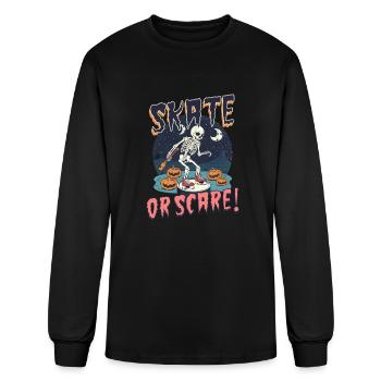 Halloween Ice Hockey Skate Or Scare! - Men's Long Sleeve T-Shirt - black - Front