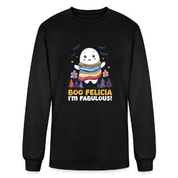 Gay Halloween Boo Felicia, I'M Fabulous! - Men's Long Sleeve T-Shirt - black - Front