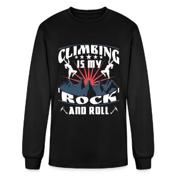 Climbing is my 'rock' and roll - Men's Long Sleeve T-Shirt - black - Front