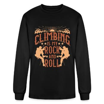 Climbing is my 'rock' and roll - Men's Long Sleeve T-Shirt - black - Front