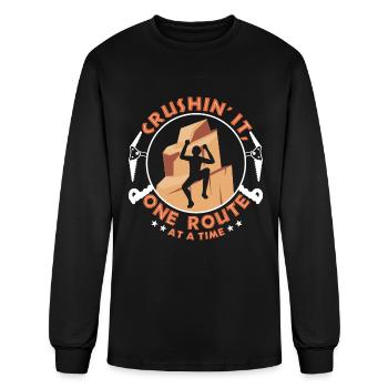 Crushin' it, one route at a time - Men's Long Sleeve T-Shirt - black - Front