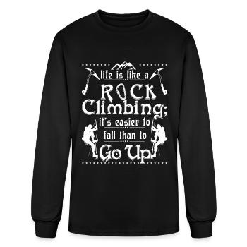life is like a rock climbing - Men's Long Sleeve T-Shirt - black - Front