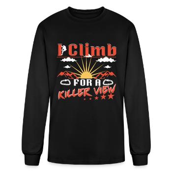 I climb for a killer view - Men's Long Sleeve T-Shirt - black - Front