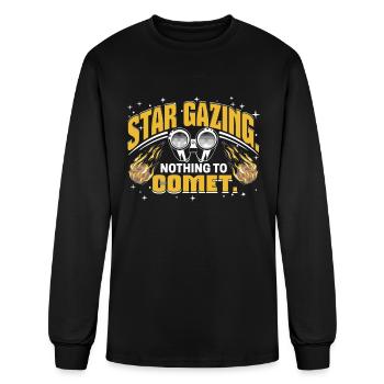Star Gazing. Nothing to comet. - Men's Long Sleeve T-Shirt - black - Front