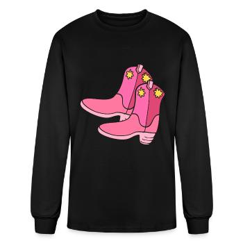 Pink Cowgirl Boots Cowgirl - Men's Long Sleeve T-Shirt - black - Front