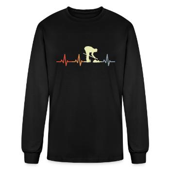 Farming Cardiogram Vintage Look - Men's Long Sleeve T-Shirt - black - Front