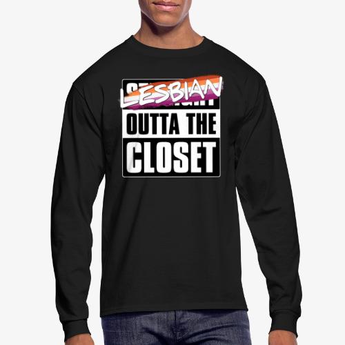 Lesbian Outta the Closet - Lesbian Pride - Men's Long Sleeve T-Shirt