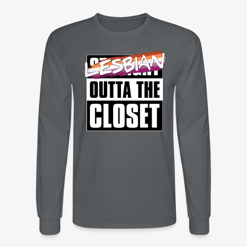 Lesbian Outta the Closet - Lesbian Pride - Men's Long Sleeve T-Shirt