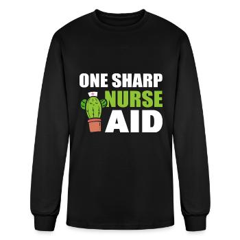 Cool Nurse Aid Health Care Worker - Men's Long Sleeve T-Shirt - black - Front