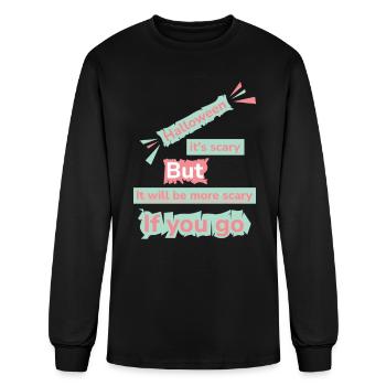 Halloween its scary but it will be more scary - Men's Long Sleeve T-Shirt - black - Front