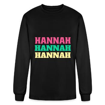 Hannah birthday gifts girl name first name - Men's Long Sleeve T-Shirt - black - Front