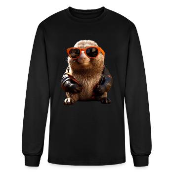 Mole with Sunglasses I Love Moles Cute Mole - Men's Long Sleeve T-Shirt - black - Front