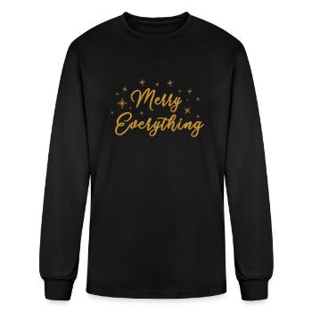 Christmas Greeting Merry Everything Holiday Gift - Men's Long Sleeve T-Shirt - black - Front