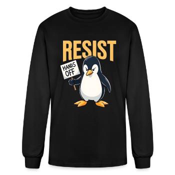 Activisme politique Protestation Resist Penguin - T-shirt à manches longues Homme - noir - Devant