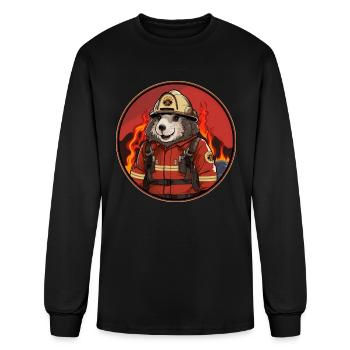 Mole Firefighter - Men's Long Sleeve T-Shirt - black - Front