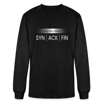 Long Story Short SYN ACK FIN Computer Hacker - Men's Long Sleeve T-Shirt - black - Front