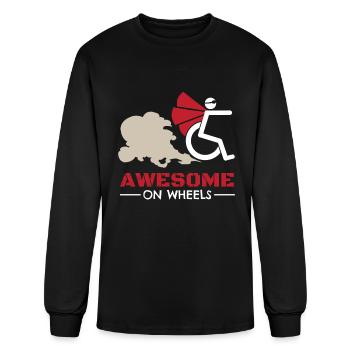 Awesome On Wheels Wheelchair Users - Men's Long Sleeve T-Shirt - black - Front
