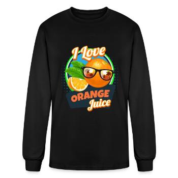 I Love Orange Juice Juice Fruit - Men's Long Sleeve T-Shirt - black - Front