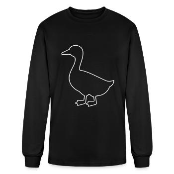 Silhouette de canard Oiseau canard - T-shirt à manches longues Homme - noir - Devant